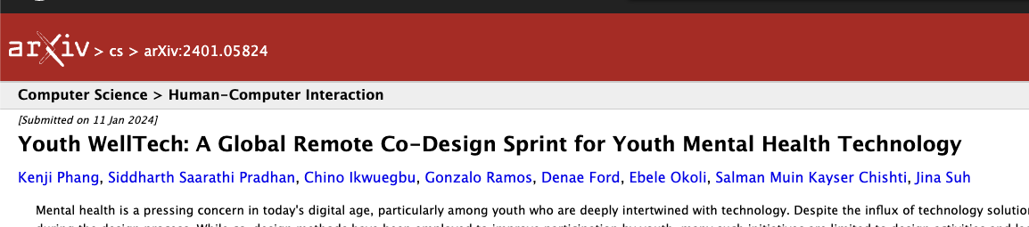 Youth WellTech (arXiv, with Microsoft Research) preview